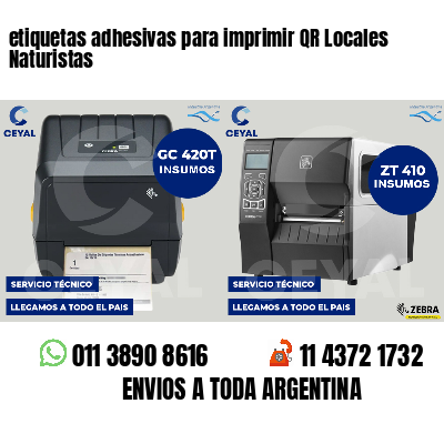 etiquetas adhesivas para imprimir QR Locales Naturistas