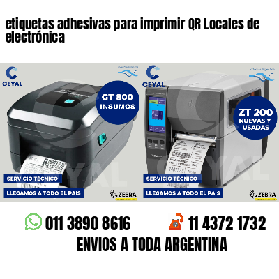 etiquetas adhesivas para imprimir QR Locales de electrónica
