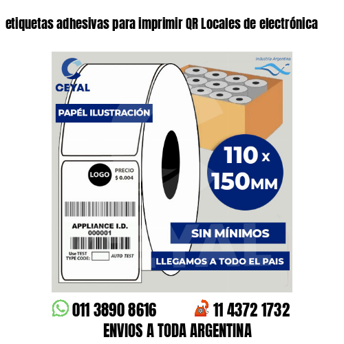 etiquetas adhesivas para imprimir QR Locales de electrónica