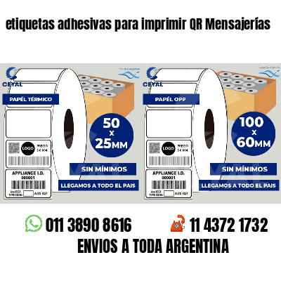 etiquetas adhesivas para imprimir QR Mensajerías