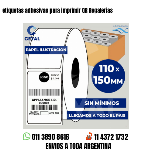 etiquetas adhesivas para imprimir QR Regalerías