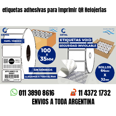 etiquetas adhesivas para imprimir QR Relojerías