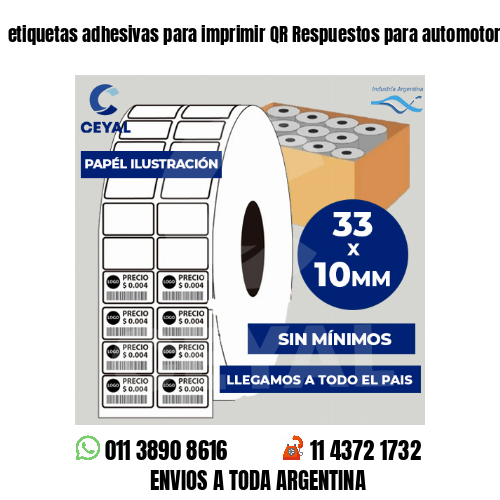 etiquetas adhesivas para imprimir QR Respuestos para automotores