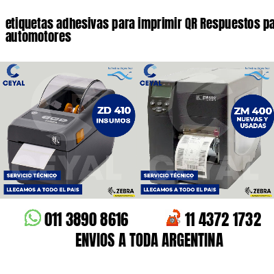 etiquetas adhesivas para imprimir QR Respuestos para automotores