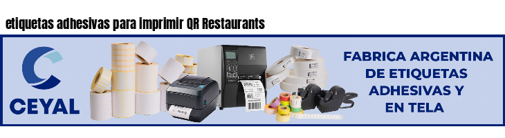 etiquetas adhesivas para imprimir QR Restaurants