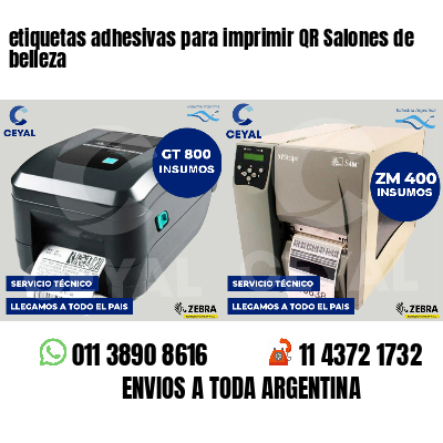 etiquetas adhesivas para imprimir QR Salones de belleza