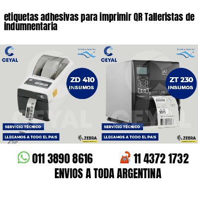 etiquetas adhesivas para imprimir QR Talleristas de indumnentaria
