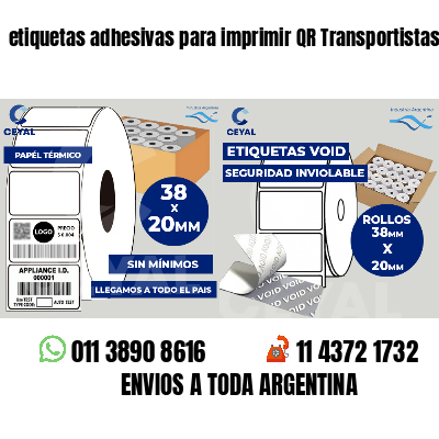 etiquetas adhesivas para imprimir QR Transportistas
