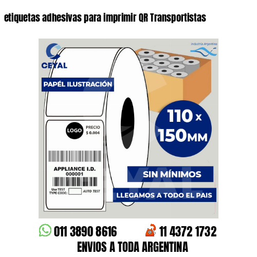 etiquetas adhesivas para imprimir QR Transportistas