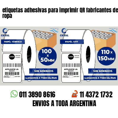 etiquetas adhesivas para imprimir QR fabricantes de ropa