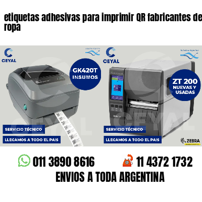 etiquetas adhesivas para imprimir QR fabricantes de ropa