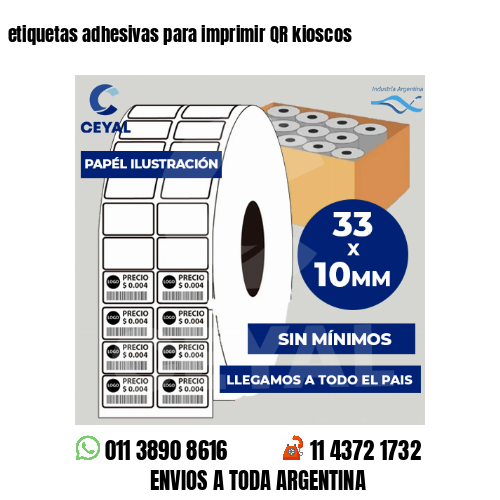 etiquetas adhesivas para imprimir QR kioscos