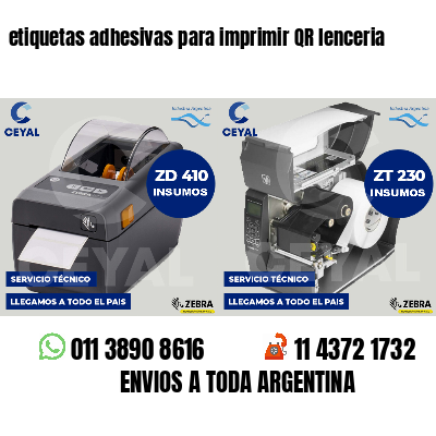 etiquetas adhesivas para imprimir QR lenceria