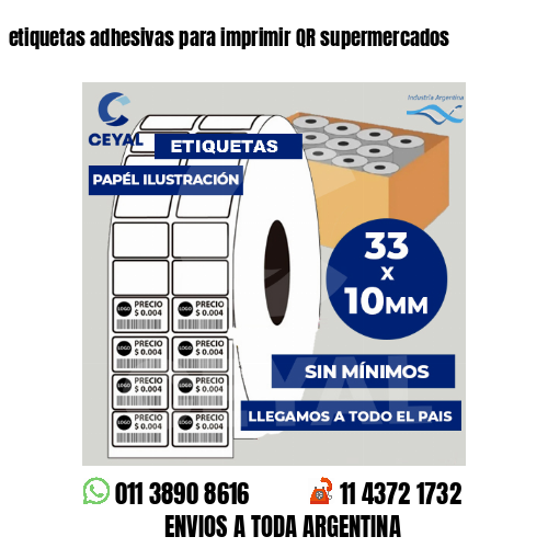 etiquetas adhesivas para imprimir QR supermercados