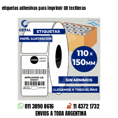 etiquetas adhesivas para imprimir QR textileras