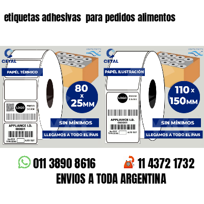 etiquetas adhesivas para pedidos alimentos