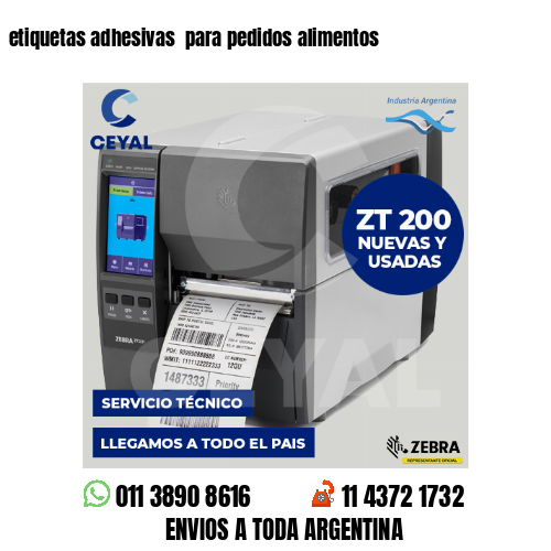 etiquetas adhesivas  para pedidos alimentos