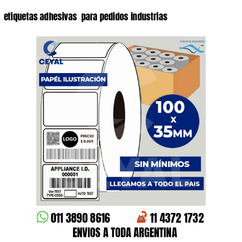 etiquetas adhesivas  para pedidos industrias
