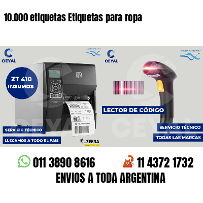 10.000 etiquetas Etiquetas para ropa