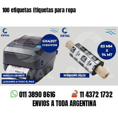 100 etiquetas Etiquetas para ropa