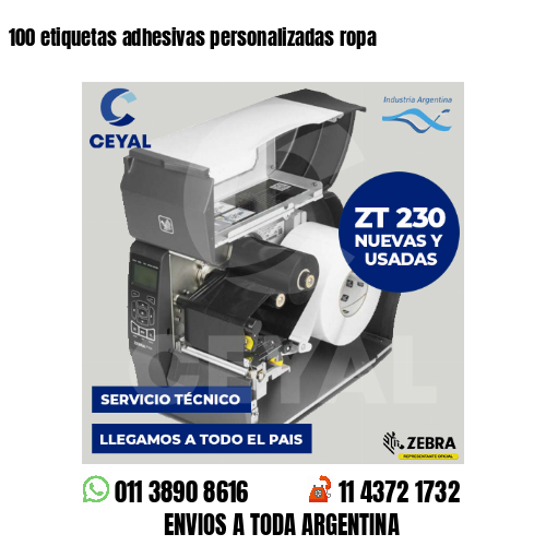 100 etiquetas adhesivas personalizadas ropa