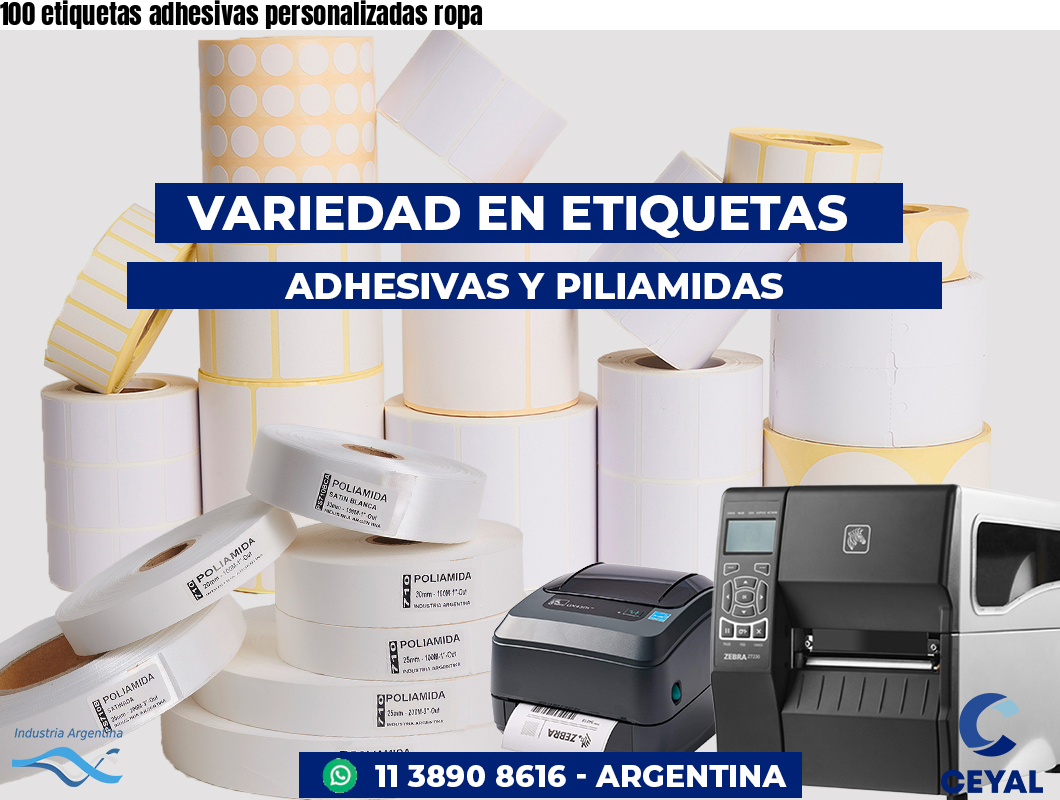 100 etiquetas adhesivas personalizadas ropa