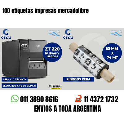 100 etiquetas impresas mercadolibre