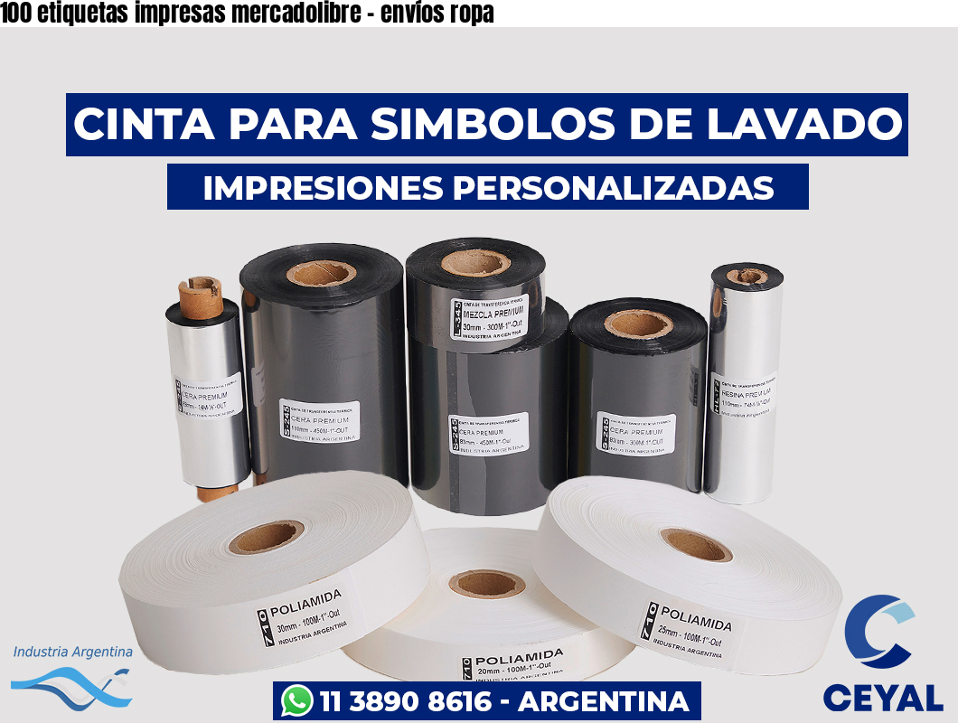 100 etiquetas impresas mercadolibre – envíos ropa
