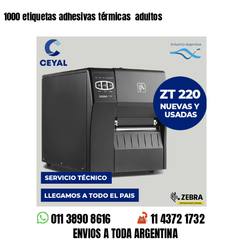 1000 etiquetas adhesivas térmicas adultos