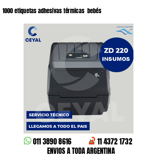 1000 etiquetas adhesivas térmicas bebés