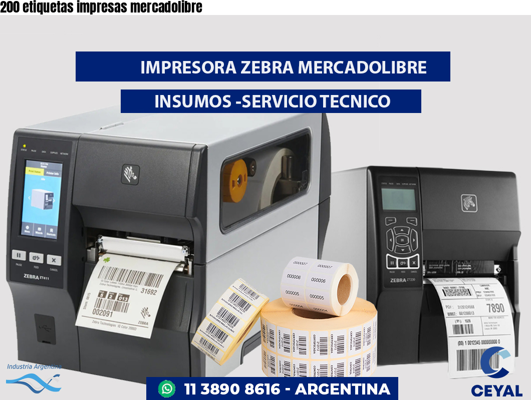 200 etiquetas impresas mercadolibre