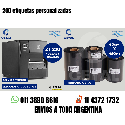 200 etiquetas personalizadas