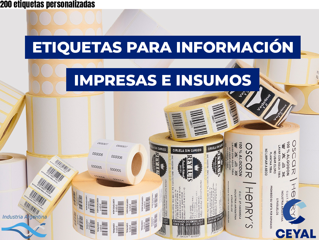 200 etiquetas personalizadas