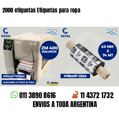 2000 etiquetas Etiquetas para ropa