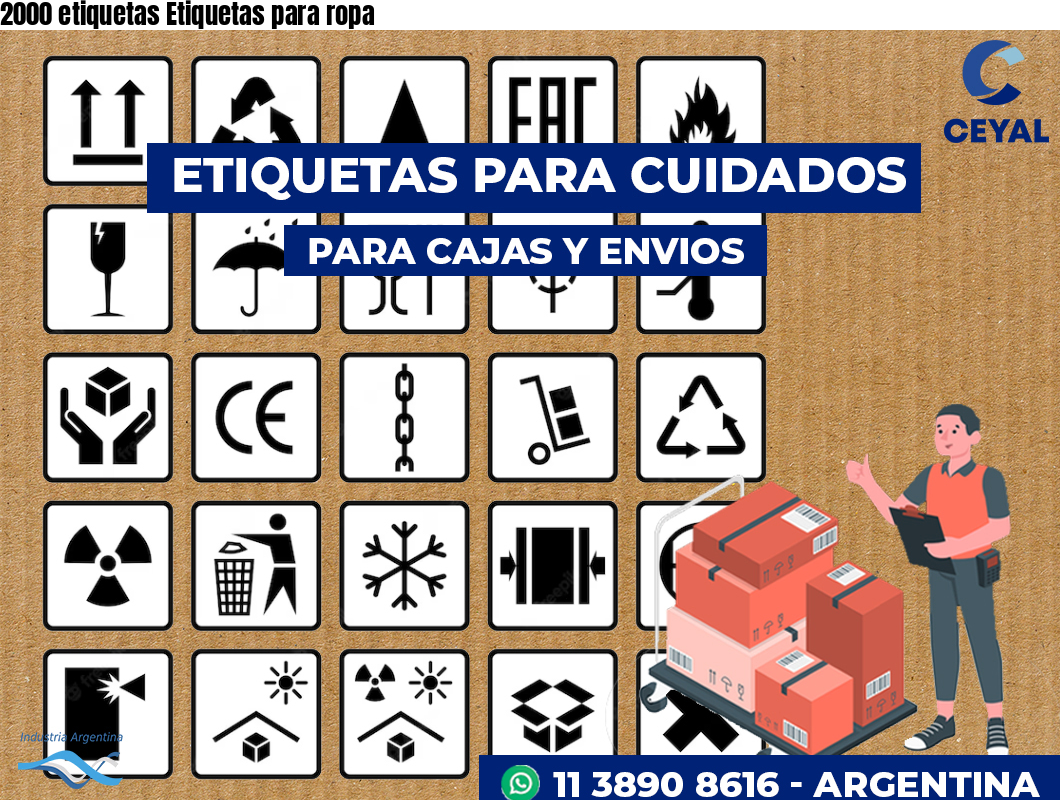 2000 etiquetas Etiquetas para ropa