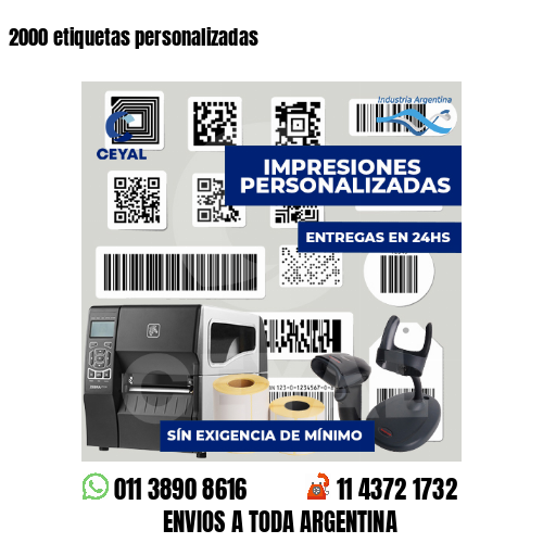2000 etiquetas personalizadas