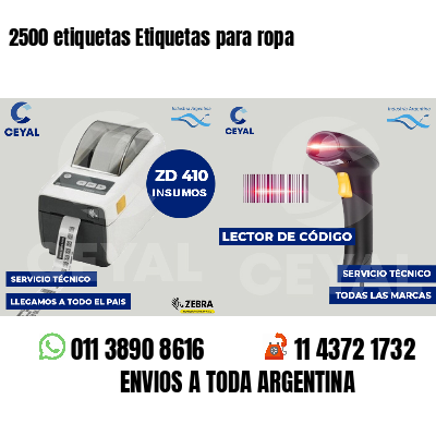 2500 etiquetas Etiquetas para ropa