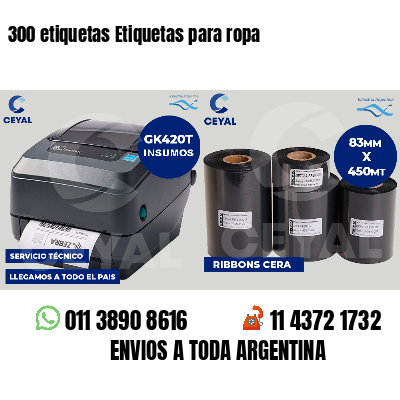 300 etiquetas Etiquetas para ropa