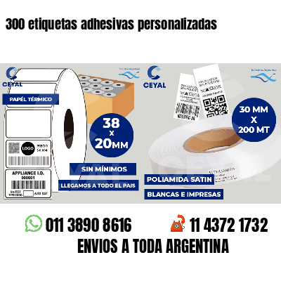 300 etiquetas adhesivas personalizadas