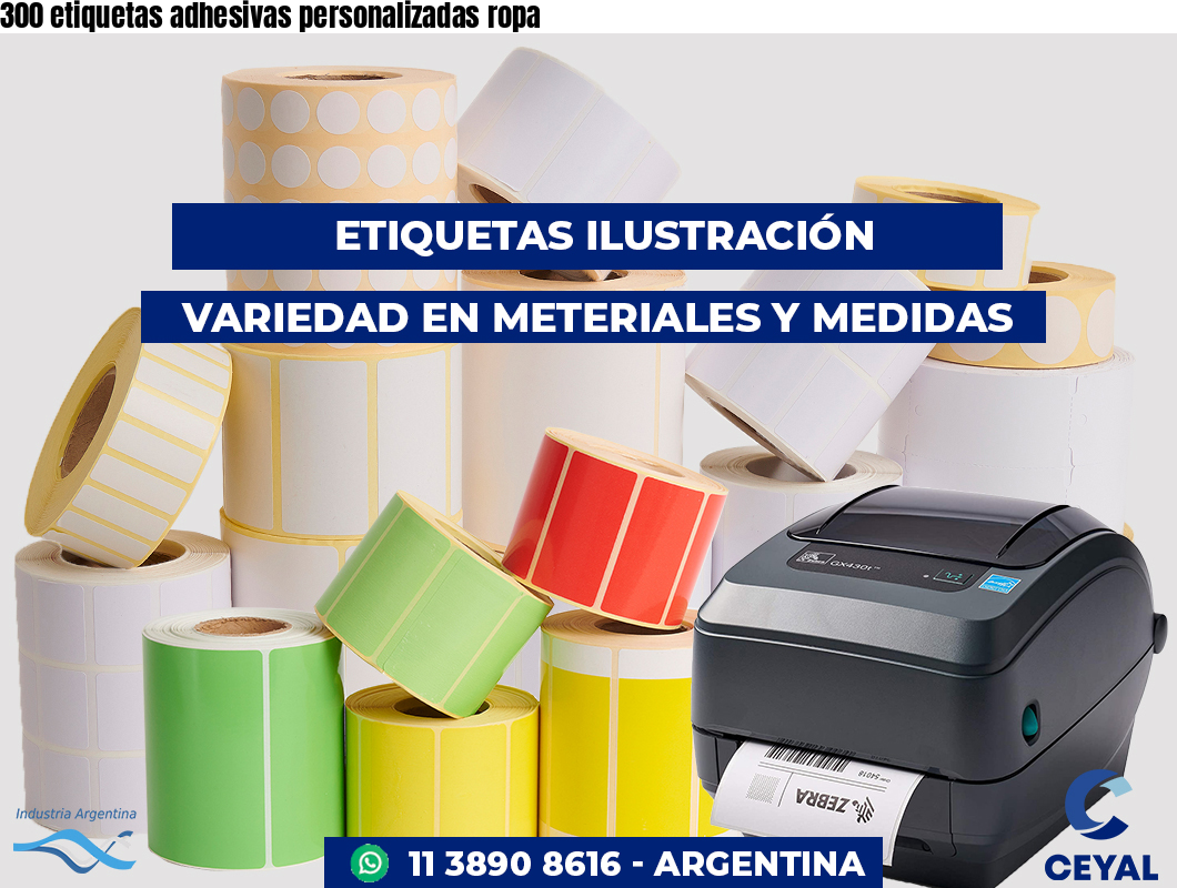 300 etiquetas adhesivas personalizadas ropa