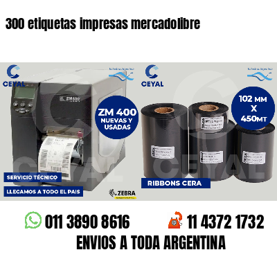 300 etiquetas impresas mercadolibre