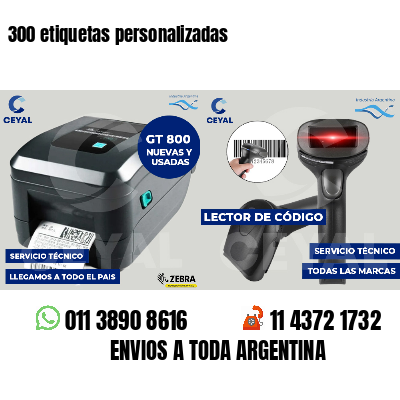 300 etiquetas personalizadas