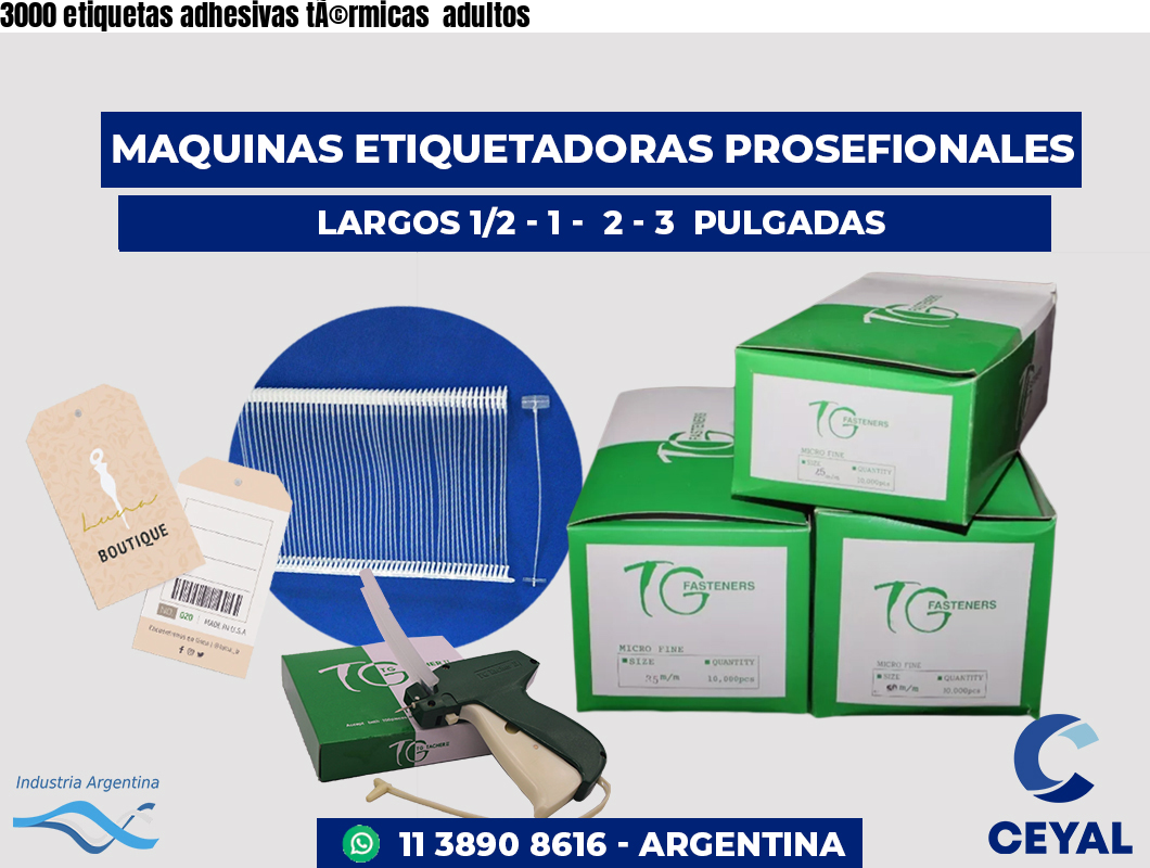 3000 etiquetas adhesivas tÃ©rmicas  adultos
