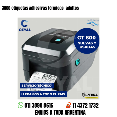 3000 etiquetas adhesivas térmicas adultos
