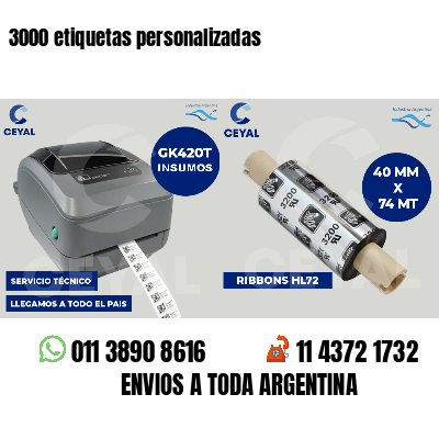 3000 etiquetas personalizadas