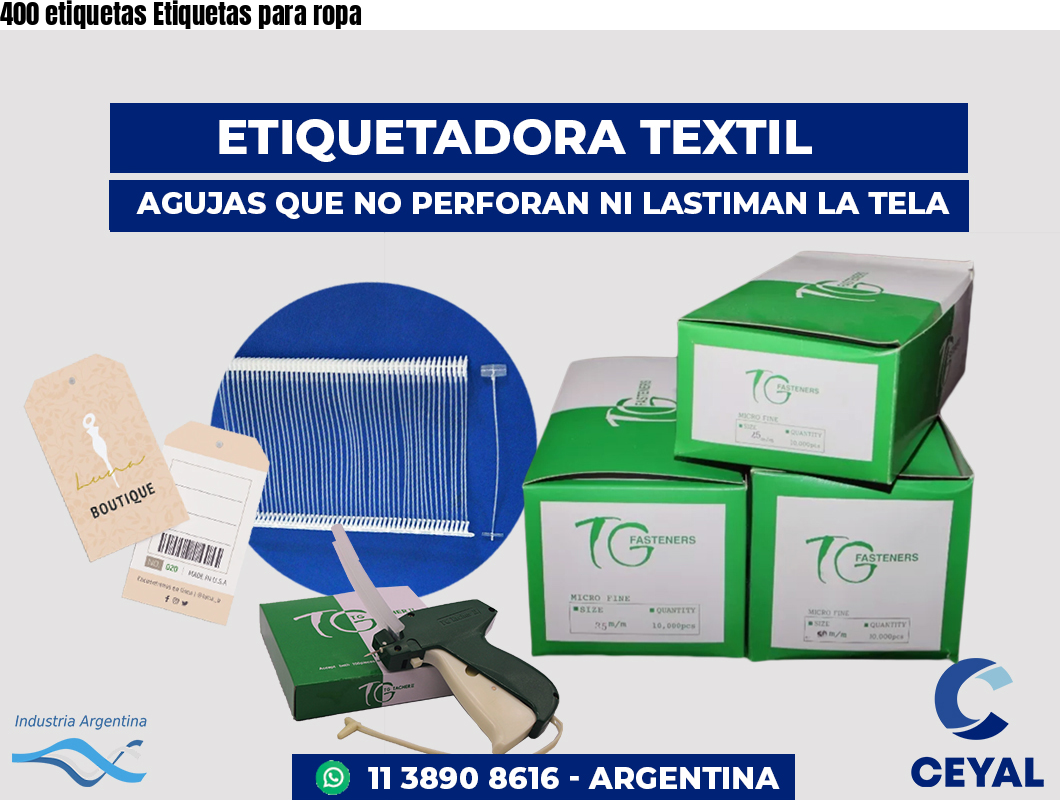 400 etiquetas Etiquetas para ropa