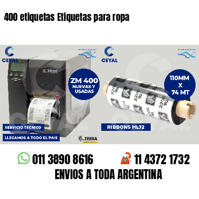 400 etiquetas Etiquetas para ropa