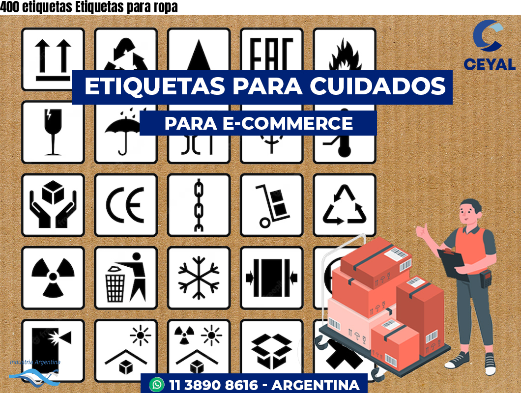 400 etiquetas Etiquetas para ropa
