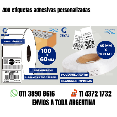 400 etiquetas adhesivas personalizadas