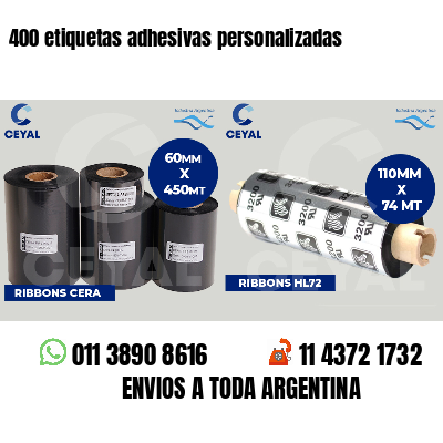 400 etiquetas adhesivas personalizadas